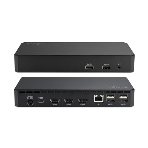 Kensington SD4760P 11-in-1 USB-C Docking Station Triple Monitor DisplayLink Docking Station, 3xHDMI, 100W Charging for Laptop, 6xUSB A, Ethernet, Audio, for Mac and Windows Driver Require K33622NA | DisplayLink docking, 3x HDMI, 100W laptop charging, 6x U