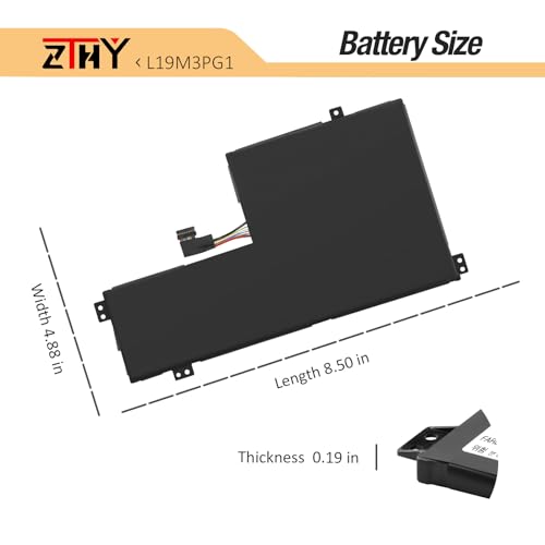 47Wh L19M3PG1 Battery for Lenovo 100e 300e Chromebook 2nd Gen AST 82CD 82CE | For Ideapad 3 CB-11AST05 82H4 Series L19C3PG1 L19L3PG1 SB10X68685 5B10X65680 5B10X65682 5B10X65684 11.52V 4105mAh - size: 8.50*4.88*0.19inch L19M3PG1