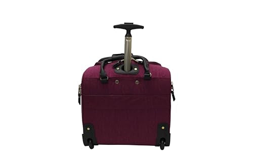Steve Madden Designer 15 Inch Carry on Suitcase- Small Weekender Overnight Business Travel Luggage- Lightweight 2- Rolling Spinner Wheels Under Seat Bag for Women (Peek-A-Boo Purple) - color: Peek-A-Boo Purple
