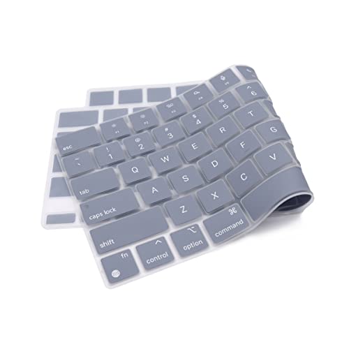 Se7enline Compatible with MacBook Keyboard Cover Skin for Mac Neo & Air 13/15 & Pro 14/16 inch (M5 M4 M3 M2 M1 A18) 2026/2025/2024/2023/2022/2021 Silicone Waterproof Dustproof Durable,Lavender Gray - color: Lavender Gray