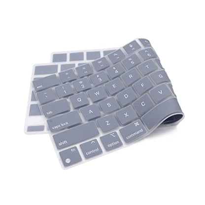 Se7enline Compatible with MacBook Keyboard Cover Skin for Mac Neo & Air 13/15 & Pro 14/16 inch (M5 M4 M3 M2 M1 A18) 2026/2025/2024/2023/2022/2021 Silicone Waterproof Dustproof Durable,Lavender Gray - color: Lavender Gray