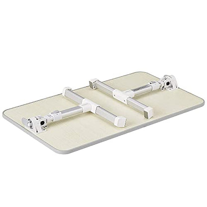 Amazon Basics Portable Foldable Adjustable Laptop Stand Tray Table Lap Desk for Bed and Couch, Fits up to 17-Inch Laptop, 12"x20", Cream - size: Medium