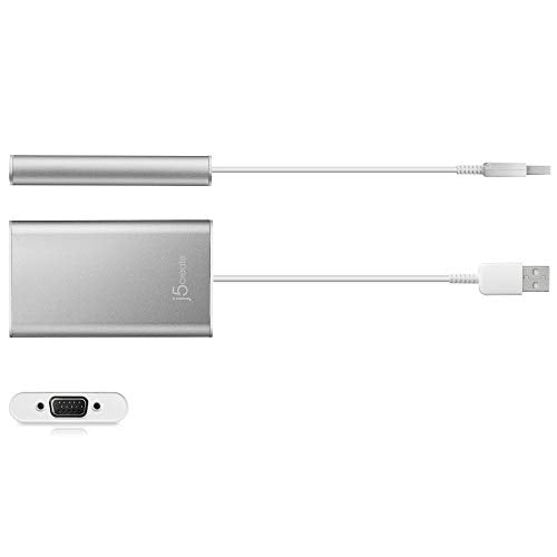 j5create USB 2.0 to VGA Display Adapter | Plug & Play USB connectivity, 3 Viewing Modes, Compatible with Windows and Mac