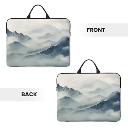Ink Mountains and Rivers 14 Inch Laptop Sleeve Case，Handheld Waterproof/Shockproof Computer Carrying Bag Suitable for Daily Travel/Tourism/Business Trips, etc - color: Ink Mountains And Rivers