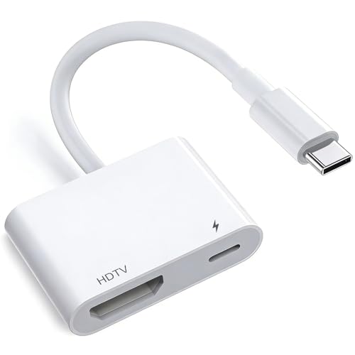 4K 60Hz USB C to HDTV Adapter with 100W PD Charging | True plug & play. Streams Netflix & Prime Video in 4K 60Hz. Features 100W PD pass-through charging for USB-C devices. - color: White-C to HDTV
