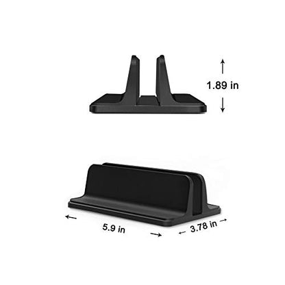 Laptop Stand,Vertical Desktop Holder with Adjustable Dock Size,Laptops Holder Compatible with All Notebooks, MacBook,Surface,Dell,Gaming,iPad (Black)