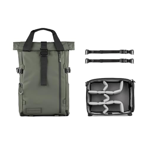 WANDRD PRVKE Rolltop 21L V4 Photography Bundle – Expandable Travel Camera Backpack with Essential Camera Cube and Laptop Sleeve - color: Wasatch Green, size: 21L (Photography Bundle), style: Rolltop