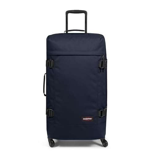 EASTPAK TRANS4 L – 80L Large Checked Luggage Bag, Two Compartments, TSA Lock, 360° Spinner Wheels, and Telescopic Handle, Ultra Marine - color: Ultra Marine, size: 80 Liter Checked Bag