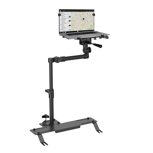 Mount-It! Car Laptop Mount, No-Drill Passenger Seat Stand for 17" Laptops | With Cooling Tray, Adjustable Full Motion Vehicle Laptop Mount, Tablets Compatible