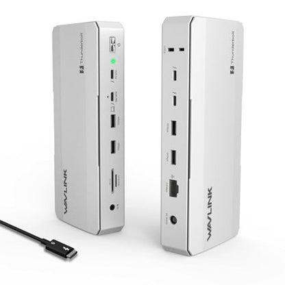 WAVLINK Intel EVO Certified TBT5 Dock, 120Gbps, 140W PD, 8K, USB-A, Cooling | Thunderbolt 5 Docking Station hub TB5 Dock 8K Display 140W Max Charging 4X USB-A 3.2 TBT 5/4 Laptops laptop cooling system