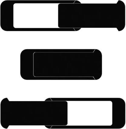 Camera Privacy Covers, Ultrathin Slide Webcam Cover with Strong Adhesive, Compatible with Most Smartphones & Laptops, Durable & Easy to Install, 3 Pack (Black) - color: Black