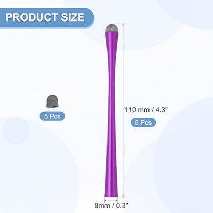PATIKIL 5 Pcs Slim Waist Stylus Pens for Touch Screens, 2 in 1 High Sensitivity Universal Pen Capacitive Stylus for Phone Tablets Laptop Touch Screen Device, Purple - color: Purple