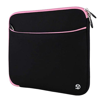 Neoprene Laptop Case | Lightweight Travel Protection | 13" Notebook Compatible Water Resistant Tech Sleeve (Baby Pink) - color: Black/baby Pink