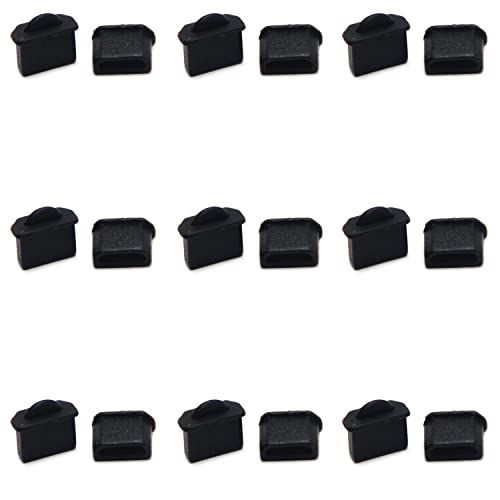 20Pcs Micro HDMI Anti Dust Cover Plugs Silicone Protector Stopper Cap Black for Female Port Black for TV, Computer,WuJuntool