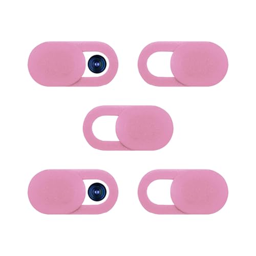 5Pcs Ultra-Thin 0.03 Inch Webcam Cover Slide, Privacy Security Camera Blocker, Strong Adhesive Laptop Phone Tablet Camera Cover for Pro iPhone iPad iMac PC Accessories-Pink - color: Pink