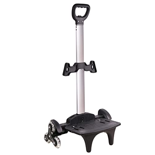 Backpack Trolley, Wheeled Trolley Aluminium Alloy Foldable Hand Cart 6 Wheels Rolling Luggage Carts for Kids Teens Adult School Travel (6 Wheels) - color: 6 Wheels