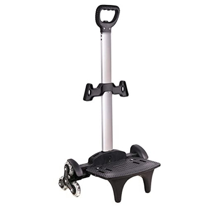 Backpack Trolley, Wheeled Trolley Aluminium Alloy Foldable Hand Cart 6 Wheels Rolling Luggage Carts for Kids Teens Adult School Travel (6 Wheels) - color: 6 Wheels