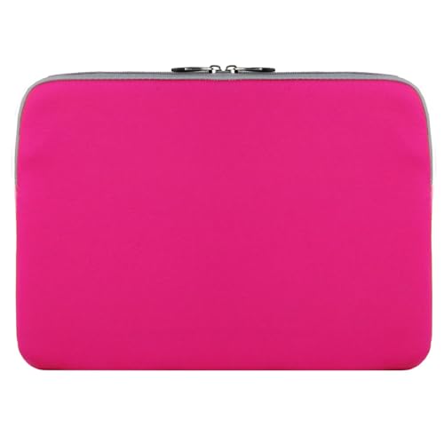 Neoprene Laptop Sleeve for 13 13.3 Inch Devices, Dual Zipper Shock Resistant Computer Pouch, Water Resistant and Lightweight Protective Bag for Men and Women - color: Magenta