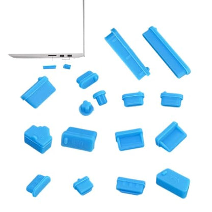 USB C Dust Plug Flexible Soft Silicone Protector 16pcs | Pc Interface Stopper for Computer PC - color: Blue