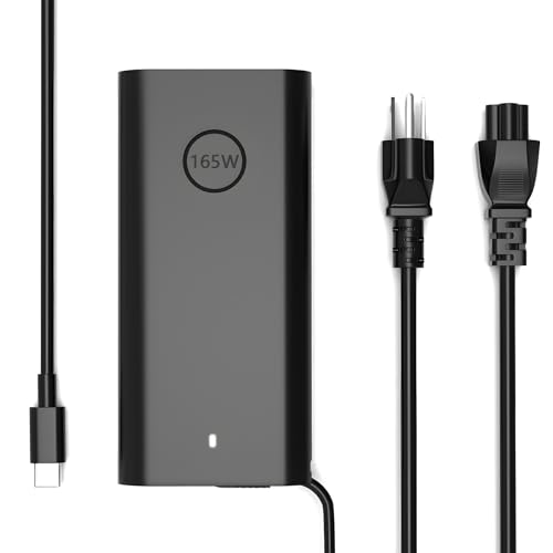 165W 28V 5.893A USB Type C GAN Power Adapter Compatible with Dell | for Pro Max 16 18 Plus MB16250 MB18250, for Precision 5690 5680 3580 3581, for Latitude 5340 5440 5540 7340 7640 9440
