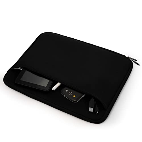 Travel Neoprene 13" Laptop Sleeve with Water Resistant Protection, Front Pocket - Compatible with SurfaceBook (Black) - color: Black