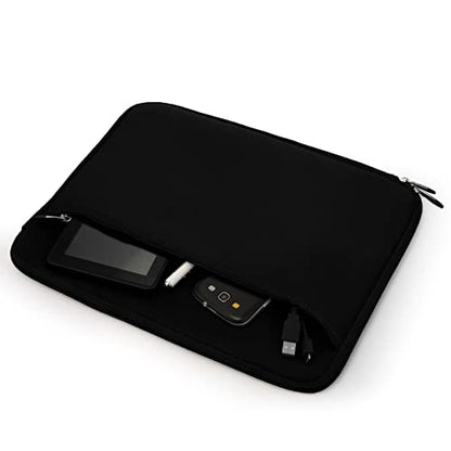 Travel Neoprene 13" Laptop Sleeve with Water Resistant Protection, Front Pocket - Compatible with SurfaceBook (Black) - color: Black