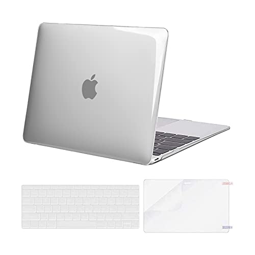 MOSISO Compatible with MacBook 12 inch Case A1534,2017-2015, Crystal Clear | Protective Crack-Resistant Plastic Hard Shell Case & Keyboard Cover Skin & Screen Protector - color: Crystal Clear