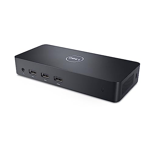 Dell USB 3.0 Ultra HD/4K Triple Display Docking Station (D3100), Black | Ultra HD and 4K support for compatible computers and monitors