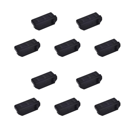 10 PCS HDMI Port Anti-dust Plugs, Silicone Covers Caps Stoppers, Port Protector for TV,Computer, Other Devices, 0.51 x 0.19 (LxW) - size: HDMI/Black/10 PCS