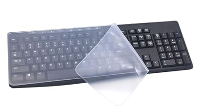 2 PCs 17.52" x 5.51" Ultra Thin Universal Silicone Keyboard Cover Skin Compatible for Most Standard Size PC Computer Desktop Keyboards (Clear) - color: Clear, size: 17.52" x 5.51"