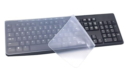 2 PCs 17.52" x 5.51" Ultra Thin Universal Silicone Keyboard Cover Skin Compatible for Most Standard Size PC Computer Desktop Keyboards (Clear) - color: Clear, size: 17.52" x 5.51"