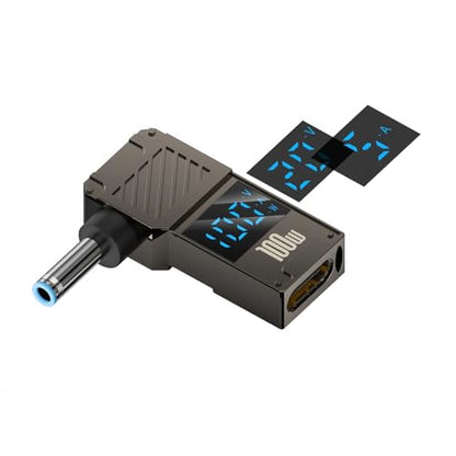 USB C to 4.5mm Laptop Charging Adapter, 100W Female Type C to Male DC 4.5 x 3.0mm(0.6mm) Jack Plug Converter with Power watt Display for H.P Notebook Probook Elitebook Laptop (1)