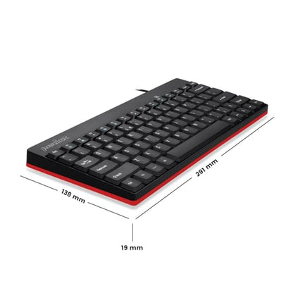Perixx PERIBOARD-422 Wired USB-C Mini Keyboard, USB Type C Connector, Black, US English Layout