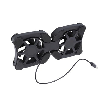 KOMBIUDA Portable Foldable Laptop Cooler with USB Fans Compact Notebook Cooling Mat for Convenient Use Durable Design for Efficient Cooling of Laptops Black