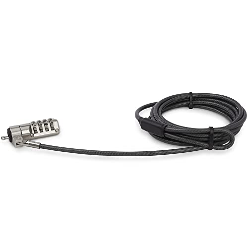 StarTech 6.6ft (2m) Laptop Cable Lock, TAA | 4 Digit Combination Laptop/Desktop Security Cable Lock for K-Slot Devices/Computers/Monitors, LTLOCK4D - size: 6.5 ft (2m), style: w/Swivel Hinge