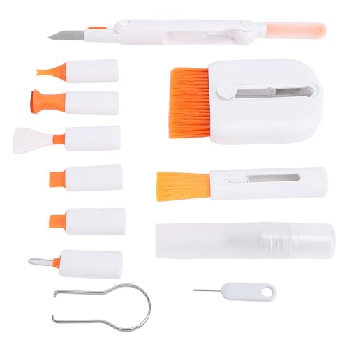 Microfiber Cloth Soft Brush Steel Brush Plastic Cleaner 3 in 1 Laptop Keyboard Cleaning Kit, Eyeglasses Phones Tablet