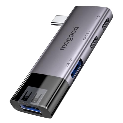 MOGOOD USB 3.0 Hub, Multiport USB Adapter 2 USB3.0 Ports Type C 3.0 PD 100W for MacBook,Laptop