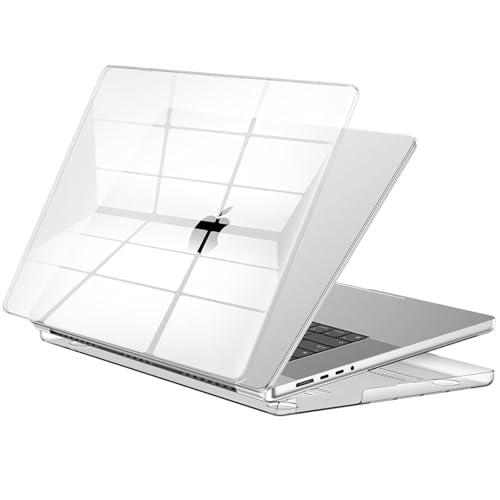 EooCoo Case for MacBook Pro 16 inch M5-M1 Pro/Max 2026-2021, Crystal Clear | Showcase Original Look & Logo, Sturdy Hard Shell Protection, Lightweight, Easy Snap-On, For Work, Study & Travel - color: Crystal Clear, size: Macbook Pro 16"