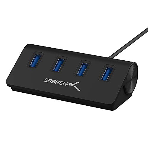 SABRENT 4-Port USB 3.0 Hub Aluminum Portable Data Hub with 2.5ft USB 3.0 Cable for iMac, MacBook, MacBook Pro, MacBook Air, Mac mini, or Any PC [Black] (HB-MC3B) - size: USB-A 4-Port – Black