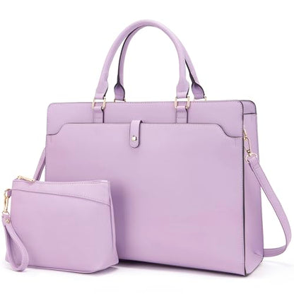 YZAOLL 15.6 Inch Laptop Bag for Women Work Tote Briefcase for Teacher Purse - color: A-purple