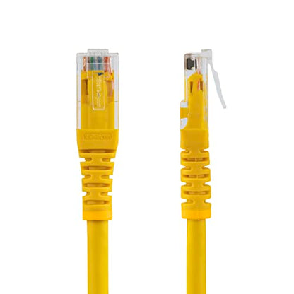 StarTech 1ft CAT6 Ethernet Cable - Yellow CAT 6 Gigabit Ethernet Wire -250Mhz 100W PoE RJ45 UTP Molded Network Patch Cord with Strain Relief (C6PATCH1YL) | 250MHz bandwidth, Gold-plated RJ45, Patch Cable, Ethernet Cord, UTP Molded Network, Strain Relief,