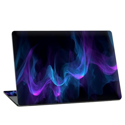 Universal Laptop Skin Sticker with 2 Wrist Pad Skins, Waterproof Scratch Resistant Vinyl Laptop Cover Decal, Cut to Fit for 11–15.6 Inch MacBook HP Dell Lenovo, Abstract Purple Blue Wave - color: Abstract Purple Blue Wave