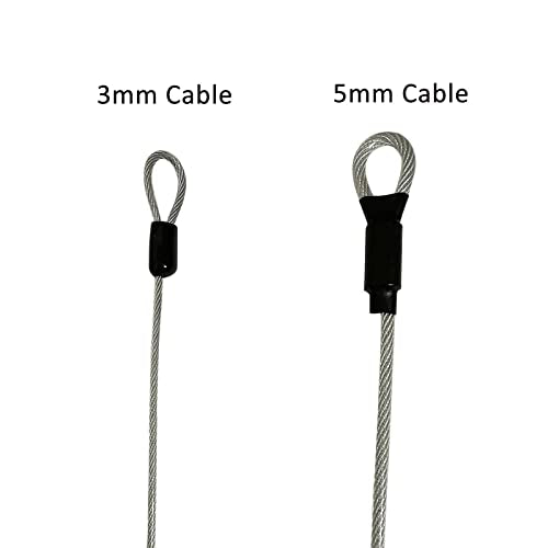 GOMRQING 7FT 5mm Security Cable Lock,Braided Steel Coated Safety Cable Luggage Lock,Safety Cable Wire Rope Double Loop - size: 7FT