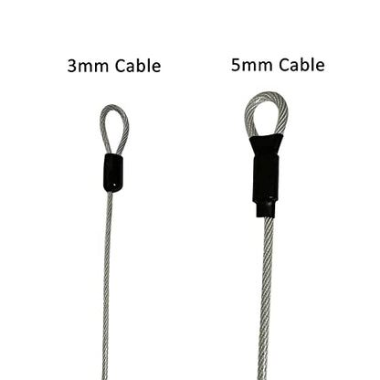 GOMRQING 7FT 5mm Security Cable Lock,Braided Steel Coated Safety Cable Luggage Lock,Safety Cable Wire Rope Double Loop - size: 7FT