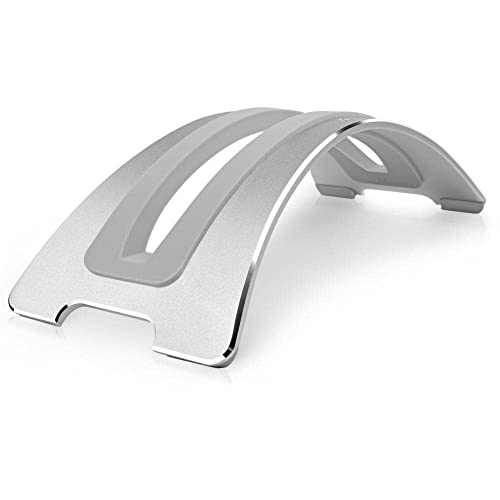 Twelve South BookArc for MacBook, Compact Vertical Desktop Stand, Silver | Compact Laptop Stand for Comfortable Desktop Setup, Saves Space While Allowing Connection to Larger Display, Silicone Insert - color: Silver
