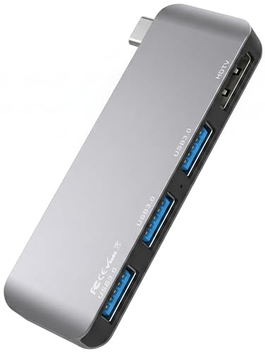 USB C Hub for MacBook Neo Pro Air, 4-in-1 mac Dock with 4K HDMI Adapter, 3 USB A 5Gbps Data Ports for MacBookPro 13 Inch, Air M4/M5, and More, Type c Extender for Office Laptop, Meetings, Travel&Home