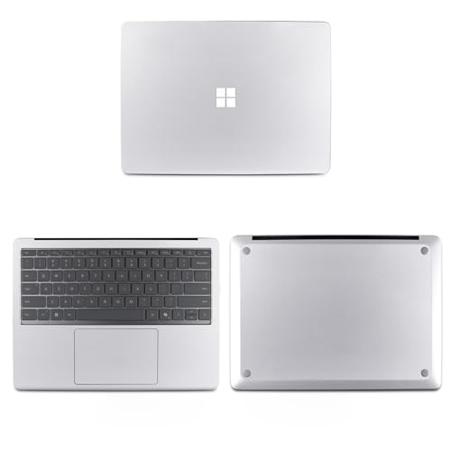 IMMOENUC Vinyl Skin Sticker for 2024 Microsoft Surface Laptop 7 15 Inch (Model 2037) 3-in-1 Full Body Protective Decal Anti-Scratch Waterproof (Silver) - color: Silver, size: 15 inch