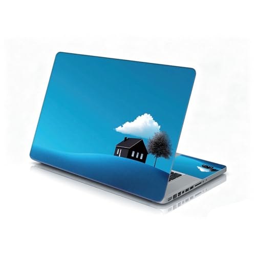 Universal Laptop Skin Sticker Decal, 12"-15.6" Aesthetic Vinyl Wrap, Minimalist House Cloud Waterproof Notebook Cover Art Protector for MacBook HP Dell Lenovo, Fits 13" 14" 15" 15.6" - color: Minimalist House Cloud