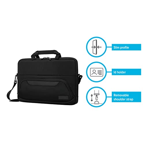 Targus 12-14" Laptop Bag for Business and Travel, Black - Computer Messenger Bag for Men and Women, Durable Water-Resistant Material, Fits 12-14" Laptops and Chromebooks (TBS579GL)