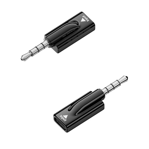 QIANRENON USB C to 3.5mm Headphone Adapter USB C Female to TRRS 3.5mm Male Audio Connector Type C to 4 Pole 1/8 Headset Plug Converter DAC Decoding, for AUX Car Audio Mobile Phone Computer, 2Pcs